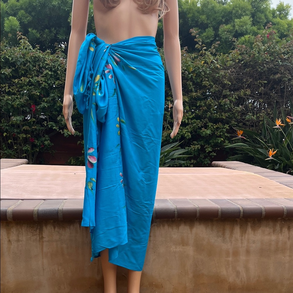 Bright Blue Women's Sarong Pareo Wrap